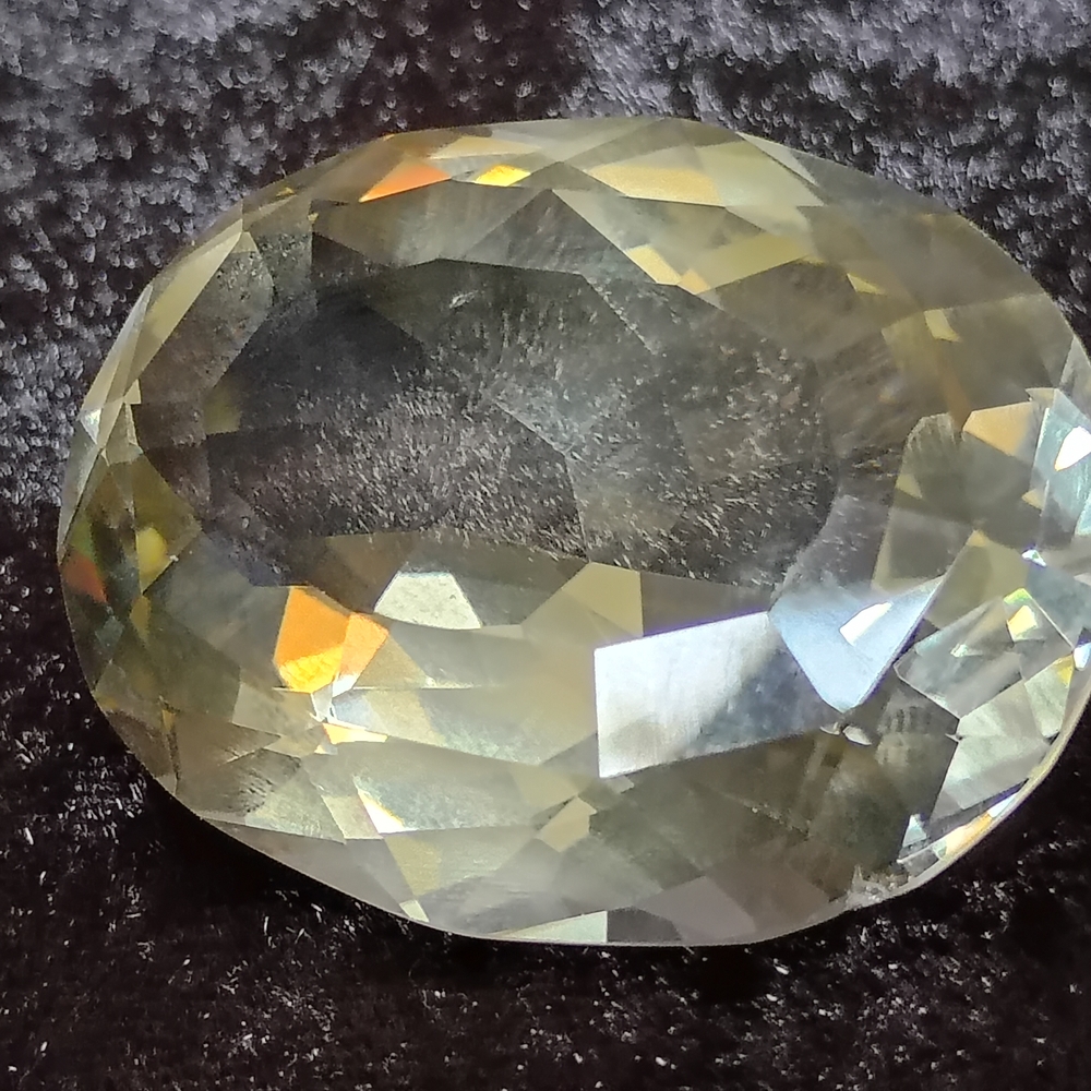 Vintage Multi Faceted Citrine Topaz Jeweler's Cut Grade 31 mm x 40 mm 135 Carats